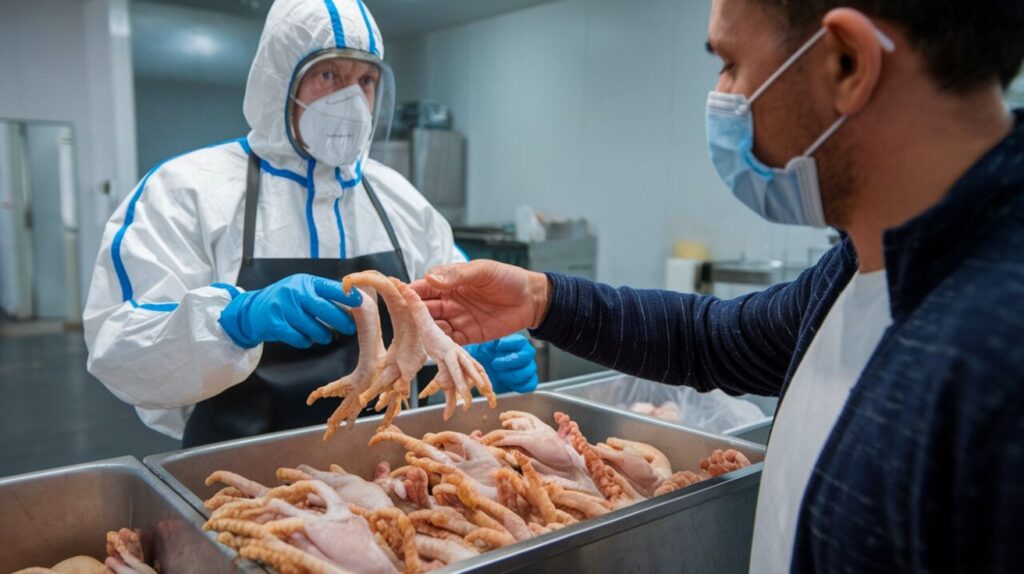 Raw chicken feet safety