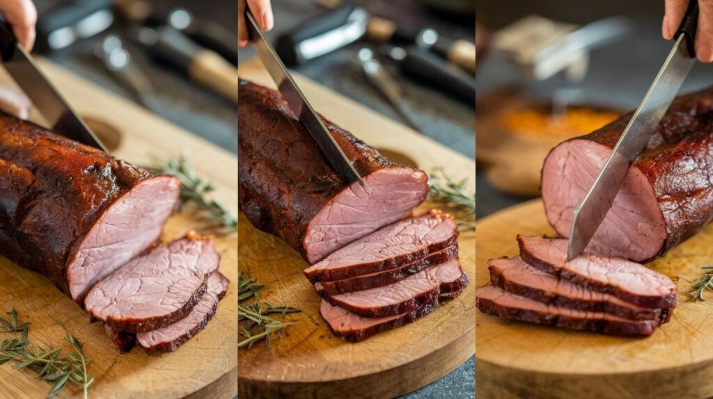 Feeding dogs smoked meat