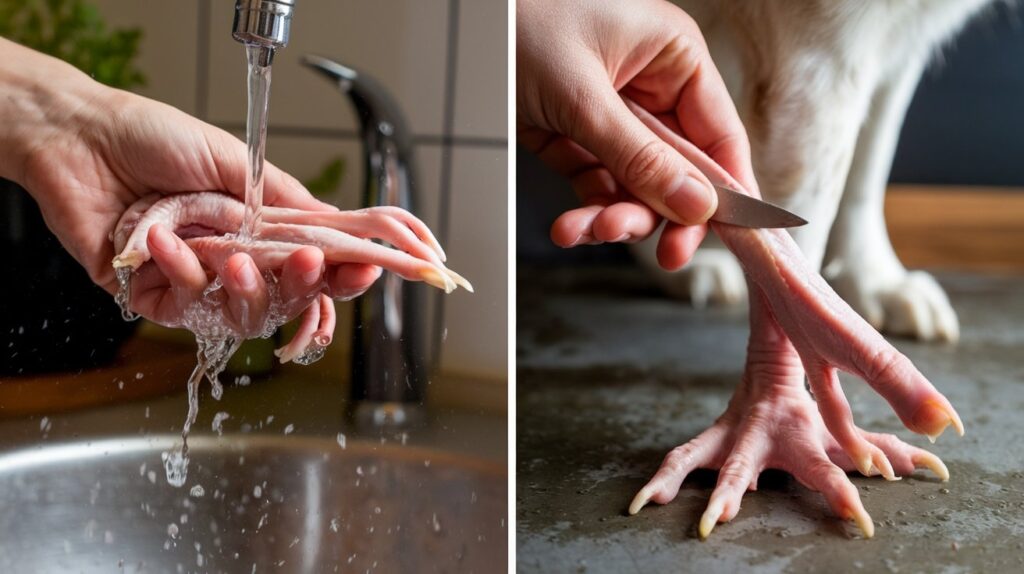 How to prepare chicken feet for dogs