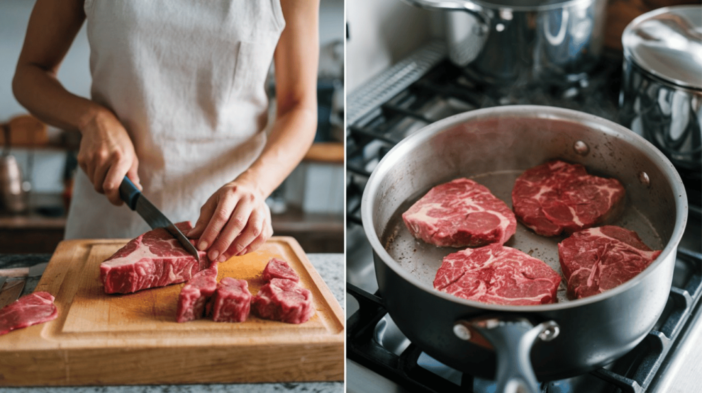 Cooking beef heart for dogs
